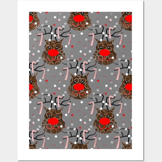 FUNNY  Reindeer Pattern Wall Art by SartorisArt1